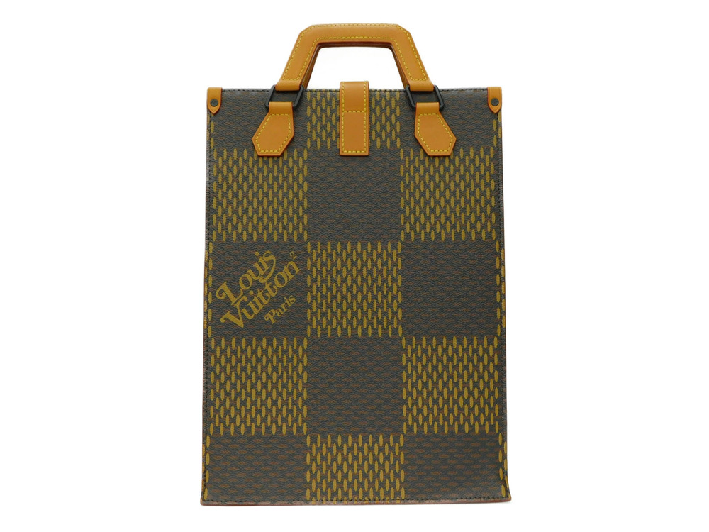 Louis Vuitton Ebene NIGO Canvas Handbag Brown Collaboration Giant Damier Tote